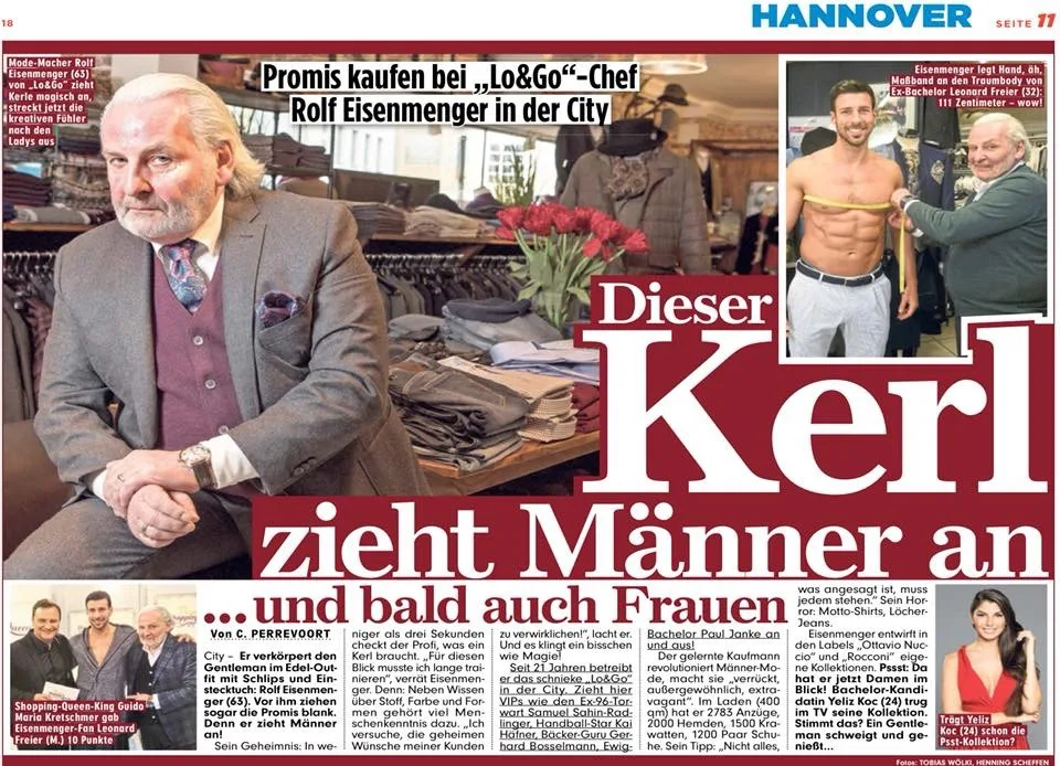 Anzug kaufen in Hannover: BILD porträtiert LO&GO-Chef Rolf Eisenmenger