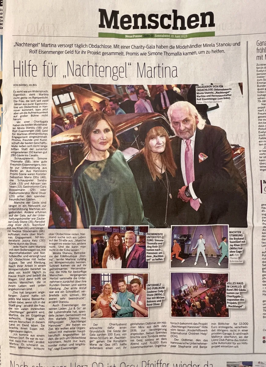 Nachtengel Hannover: Charity-Gala bringt 70.000 Euro für die Obdachlosenhilfe