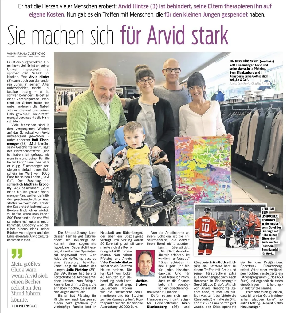 Scan des vollständigen Zeitungsartikels: Soziales Engagement in Hannover: Neue Presse berichtete über die LO&GO-Auktion für A…